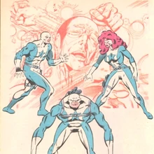 Boleslaw Uminski, Gregor Gregorovich, and Christina - The Blue TrinityRussian scientists Krulik and Pyotr attempted to duplicate superspeed using steroids, electrode implants, and gene splicing. 3 children were put through the program and became agents of the Soviet military.