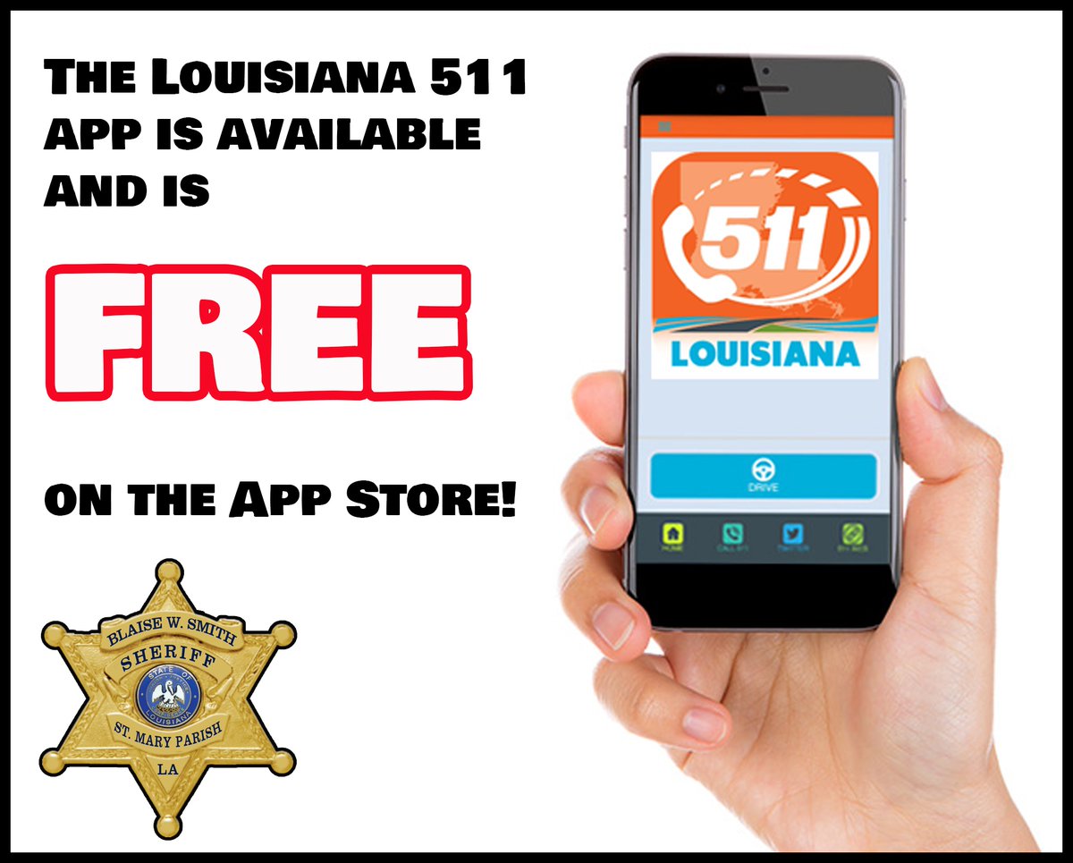 With the possibility of winter weather coming into our area on Sunday and Monday, follow our Facebook or Twitter for information regarding roadway closures in the parish. 
You can get the Louisiana 511 App on your phone or smart device at the App Store.  The App is free.