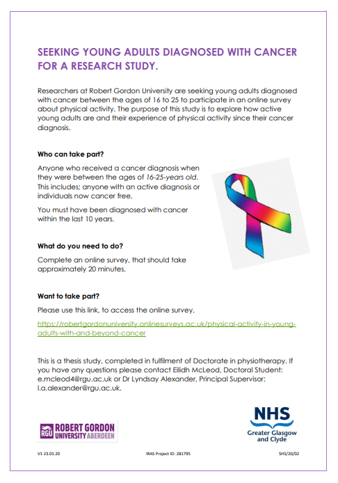 EilidhMcLeod (@eilidhmcleodpt) on Twitter photo Looking for young people with an active #cancer diagnosis or now classified as #cancerfree to take part in research exploring physical activity behaviours, barriers and experiences. Please RT …tgordonuniversity.onlinesurveys.ac.uk/physical-activ… @CiaranFairman <a href="/CanRehab/">Professor Anna Campbell MBE</a> <a href="/GemmaPugh2/">Gemma Pugh</a> <a href="/lucygoss/">lucy gossage</a> Looking for young people with an active #cancer diagnosis or now classified as #cancerfree to take part in research exploring physical activity behaviours, barriers and experiences. Please RT …tgordonuniversity.onlinesurveys.ac.uk/physical-activ… @CiaranFairman <a href="/CanRehab/">Professor Anna Campbell MBE</a> <a href="/GemmaPugh2/">Gemma Pugh</a> <a href="/lucygoss/">lucy gossage</a>