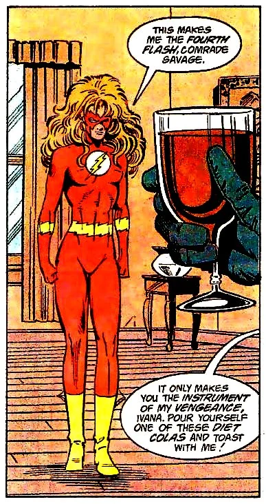 Christina AlexandrovaStarting out as a member of the Blue Trinity. After it's dispansion she tried to become a hero, but Wally was unwilling to take her on. She then worked for multiple supervillains, but is best known as the high priestess of Savitar’s speed force cult.