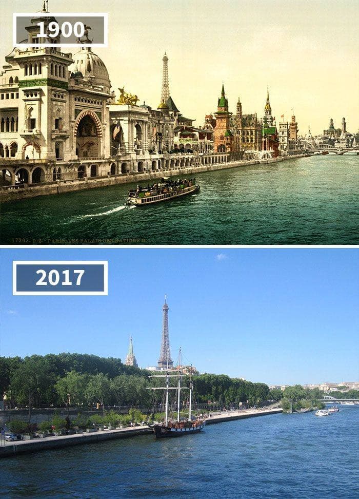 Paris avec l'exposition universelle vs sans.