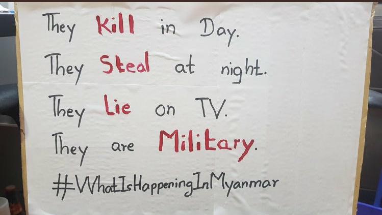 The police/military have been arresting civil workers who have been participating in the CDM (LATE AT NIGHTS DURING CURFEW).  Fellow civilians have to come out and protect each other from this injustice. It is both sad and uplifting to witness these incidents.
#Night_Dragging