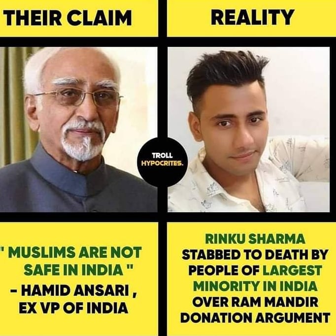 Utmost4highest's tweet photo. WAKE UP FROM THIS FAKE SECULARISM AND SEE THE HARISH REALITY ...
#RinkuSharmaLyingching
#RinkuKoKyonMaara 
#JusticeForRinkuSharma https://t.co/GAcwwWkEmh