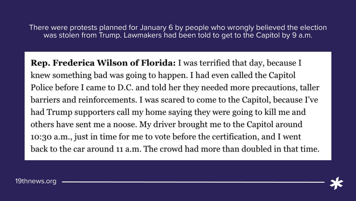 . @RepWilson: "I was scared to come to the Capitol, because I've had Trump supporters call my home saying they were going to kill me and others have sent me a noose."  https://bit.ly/3qjmg91 