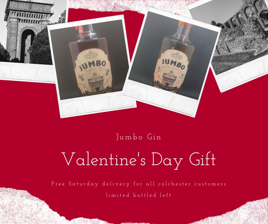 JumboGin's tweet photo. We have limited numbers left of both Jumbo Marmalade Gin and Jumbo Raspberry Gin, both great last minute Valentine's Day gifts.  We will be delivering any ordered for colchester customers tomorrow afternoon.  Don't miss out!!

#gin #valentines #lastminute #lastminutegift https://t.co/eAJ9fBZYSD