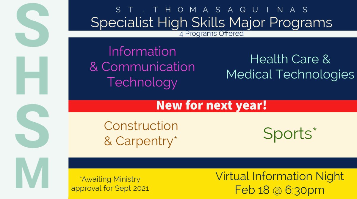 Ask our Specialist High Skills Major teachers about program options for next year.  Join us live on Thursday secondary.hcdsb.org/sta/news/2021/…