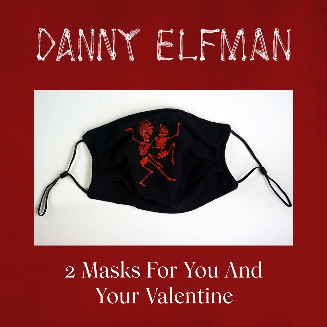 dannyelfman's tweet photo. Follow Danny Elfman on Spotify for your chance to win 2 Danny Elfman Face masks for you and your Valentine! Enter Here: https://t.co/Ko9nufJcOu https://t.co/QNvWBo0f3I