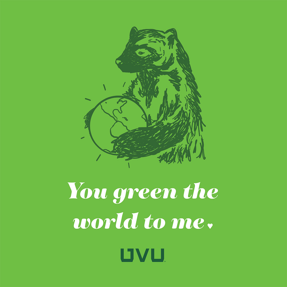 UVUOutreach's tweet photo. Happy Valleytines Day, Wolverines! 💚 https://t.co/qzp0thHvCO