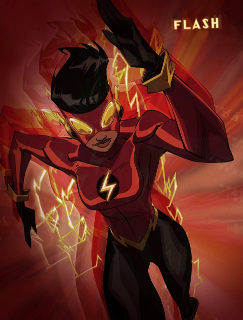 Danica Williams - Flash BeyondThe Flash of Batman Beyonds timeline, she grew up with shadows of the former flashs guiding her and helping her get used to her powers. She later joined the Justice League Unlimited and helped fend off the return of the Justice Lords.