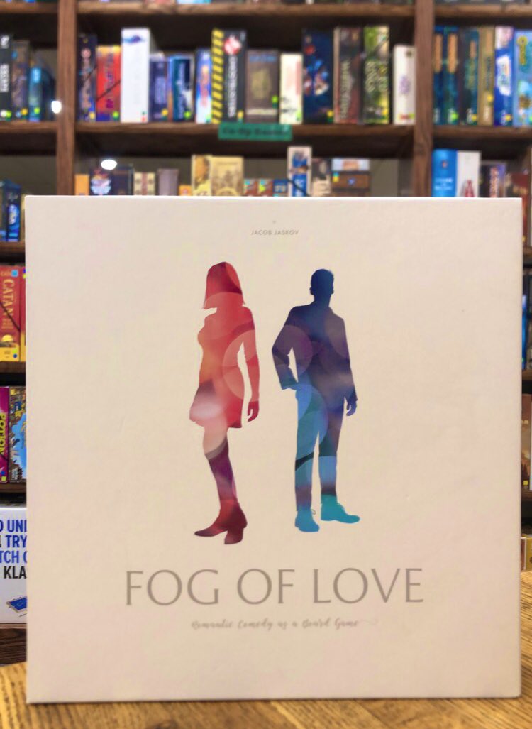 MerlinsBeard42's tweet photo. Happy Valentine’s weekend! Stop in sometime to play Fog of Love or one of our many other two player games featured on the shelf #boardgame #valentinesday2021 https://t.co/KY5tlwvJnq