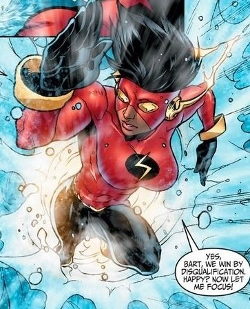 Danica Williams - Flash BeyondThe Flash of Batman Beyonds timeline, she grew up with shadows of the former flashs guiding her and helping her get used to her powers. She later joined the Justice League Unlimited and helped fend off the return of the Justice Lords.