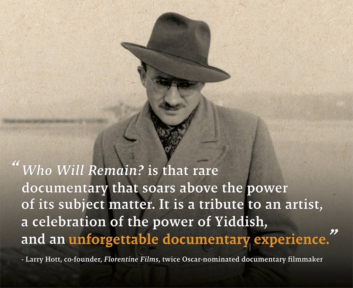 We are deeply humbled by this review from Larry Hott, documentary filmmaker and member of the Academy of Motion Picture Arts and Sciences. 

#VerVetBlaybn? #װערװעטבלײַבן #WhoWillRemainFilm #AvromSutzkever #Yiddish #documentary #documentaryfilm