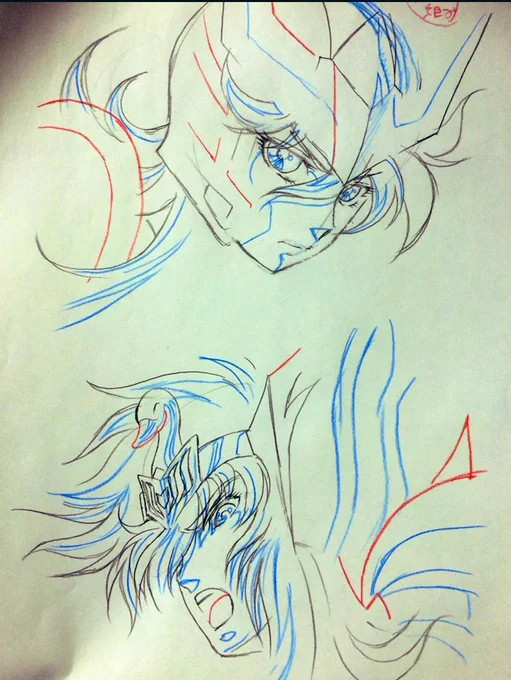 仕事版権を神に少しでも近づけようと自主修正した後が、、、前半の絵に近づけようと、、、 