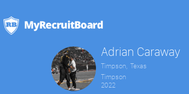 MyRecruitBoard's tweet photo. @UHCougarFB
2022 Adrian Caraway 
@AdrianTilley3
Timpson, Texas
Timpson 
6'7", 350, 5.4
OL DT  
 Profile Views by College Coaches: 2
https://t.co/zcC7MY1Abe https://t.co/9JbrJMCTk7