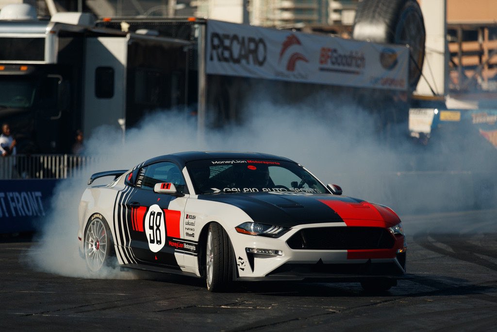 BeauBoeckmann's tweet photo. This last November sure was a bit quieter without SEMA, but I’ve got some good memories from the last show to hold me over. What a blast it was going out in the drift Mustang with Ryan Blaney and Larry Chen cool that @galpinautosport and @Galpinford got to be part of this build! https://t.co/p5Ul5oriaJ