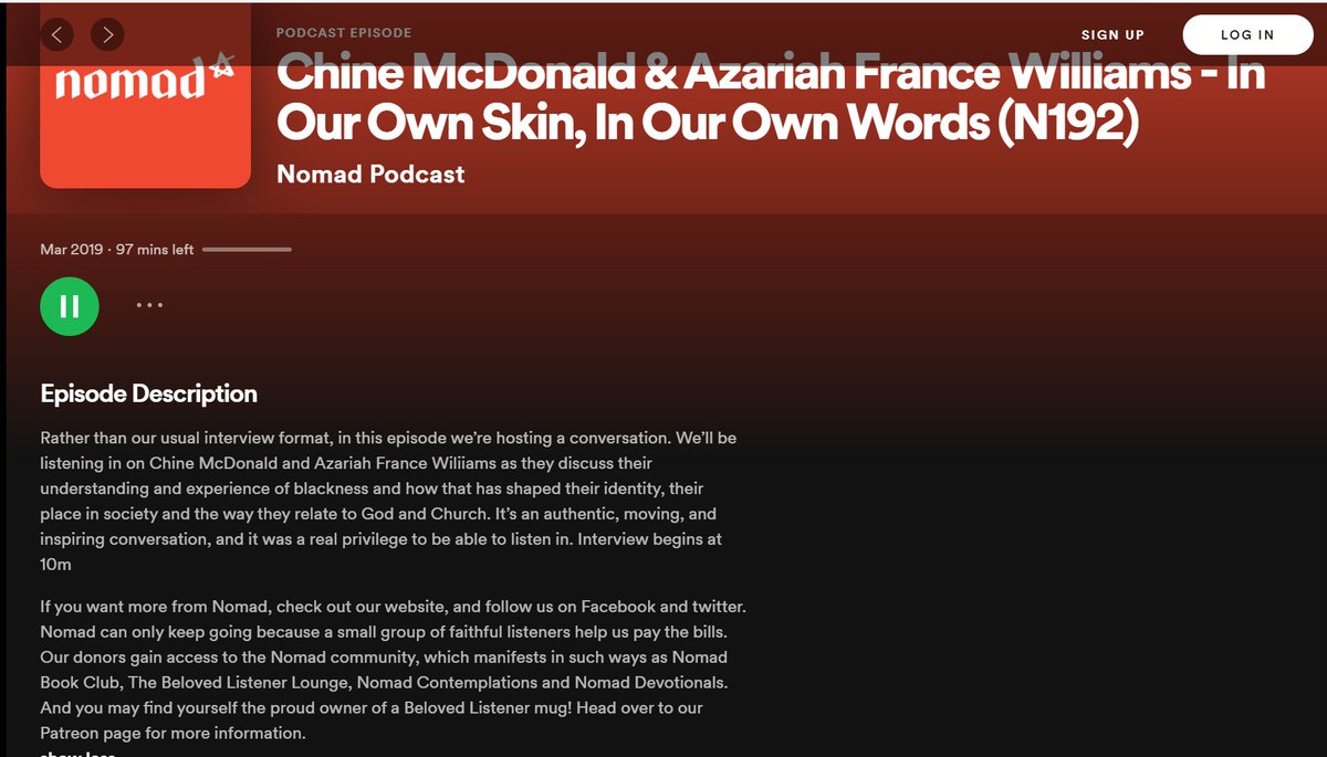 From  @nomadpodcast  @ChineMcDonald &  @AzariahAnglican -  #InOurOwnSkin, In Our Own Words.3/100 https://open.spotify.com/episode/3KTetDfNfme41SAS97g9Ko https://twitter.com/nomadpodcast/status/1108035848761683969