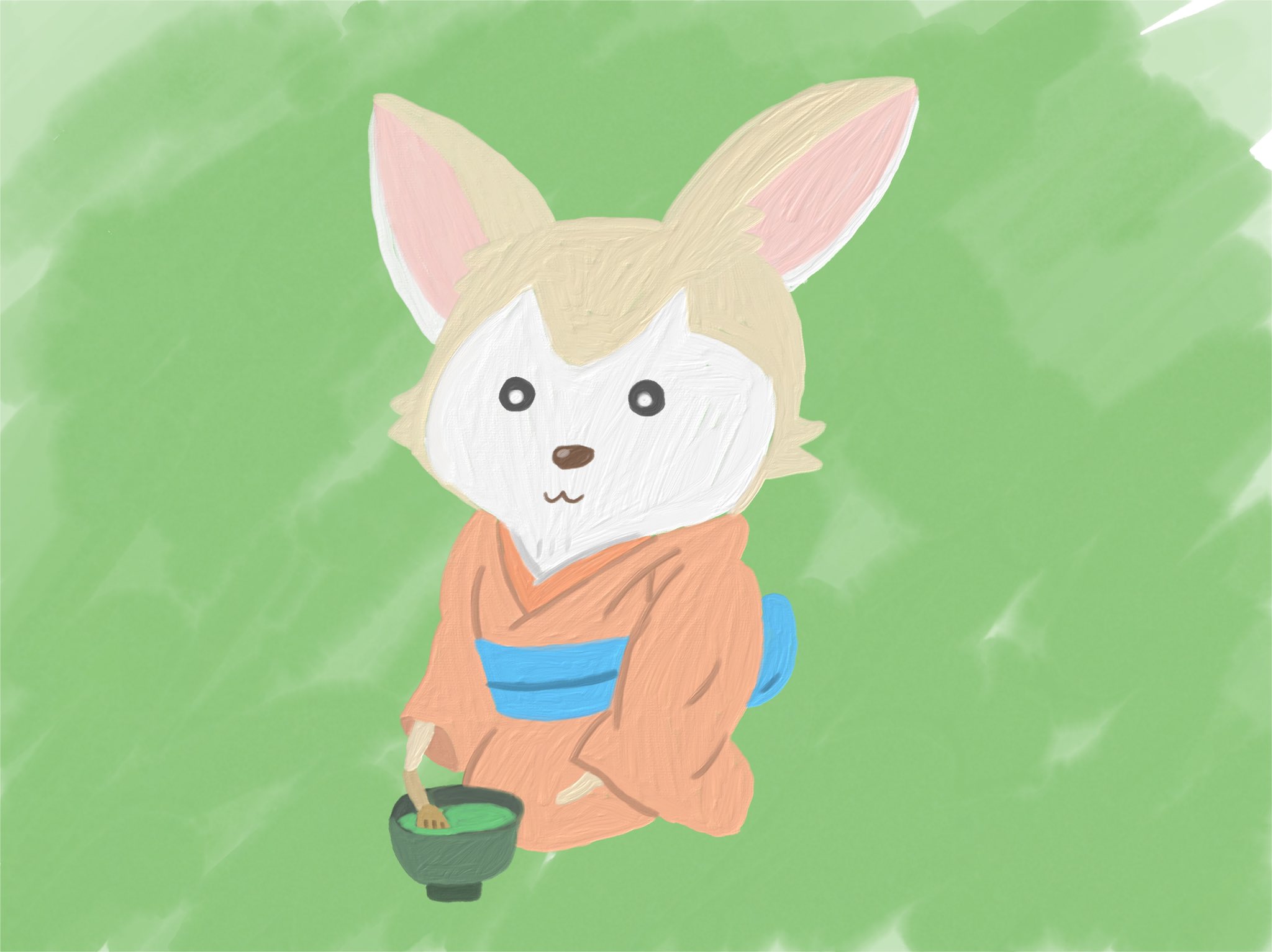 Aki イラストレーター Auf Twitter 茶道をしているフェネック イラスト イラストレーター かわいいイラスト 絵描きさんと繫がりたい イラスト好きな人と繋がりたい みんなで楽しむtwitter展覧会