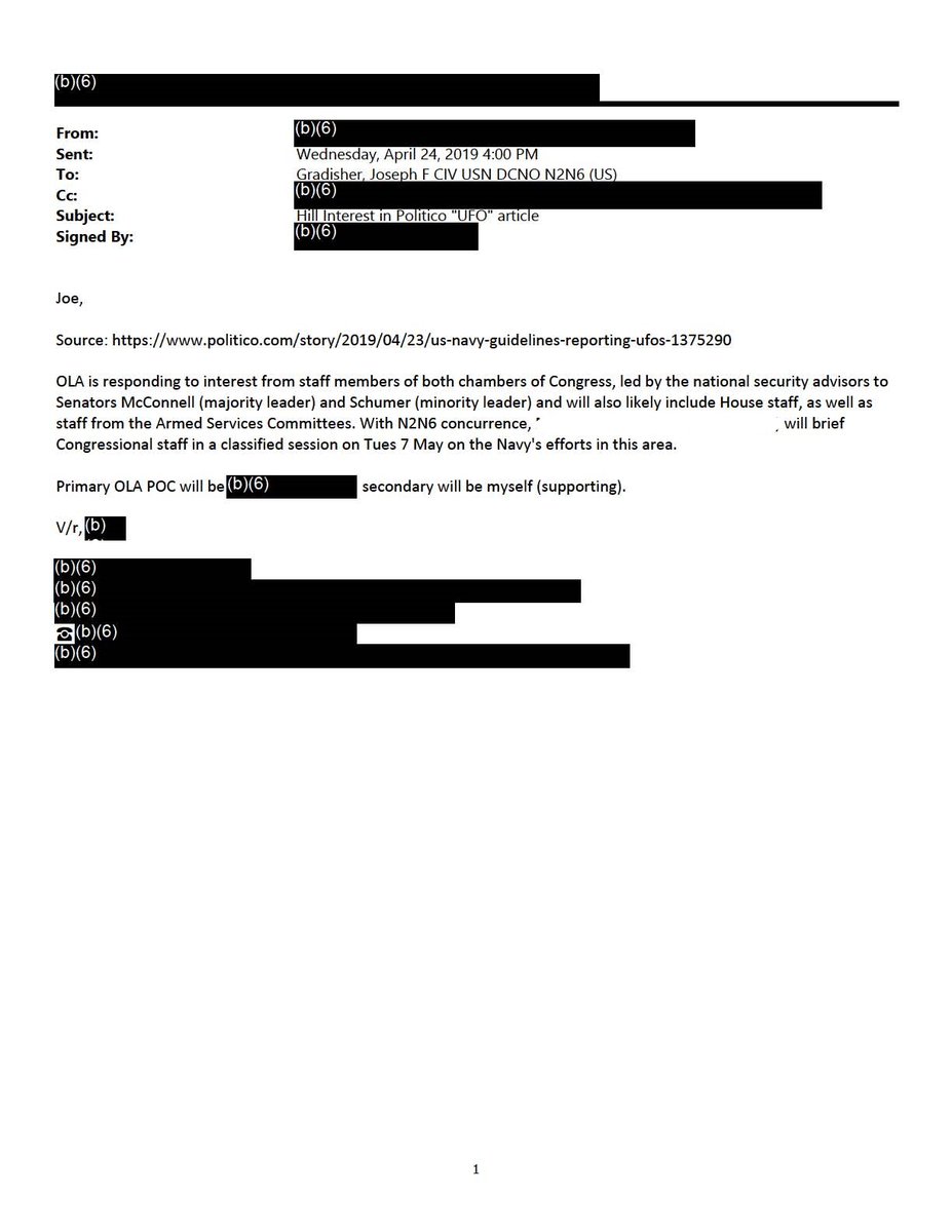 4/ Two months after that email was sent, It was then revealed that they are “responding” to “interest from staff members of both chambers of Congress, led by the national security advisors to McConnell and Schumer...