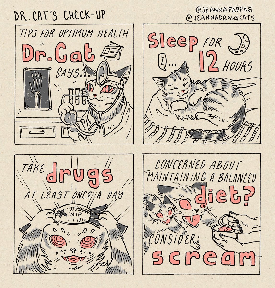 jeannadrawscats's tweet image. Have you ever gotten, um, questionable advice from Dr. Cat?
