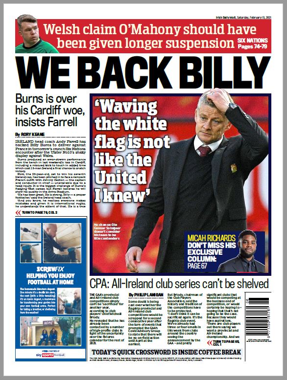 irishdailymail's tweet image. Saturday&apos;s Sportsmail: Farrell backs Burns; CPA plead for club competitions not to be sacrificed; Plus Micah Richards&apos; exclusive column. Get our digital edition at mailplus.ie