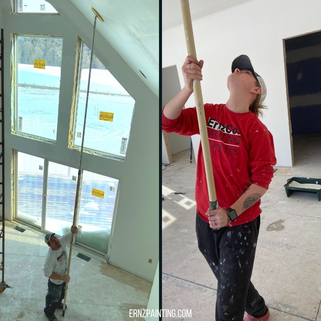 ernzcopainting's tweet photo. Prepping new construction ceilings and walls for finish paint using a 16' Wooster extension pole.
#AlpineNY #InteriorPainting https://t.co/Am4aNW6pKQ