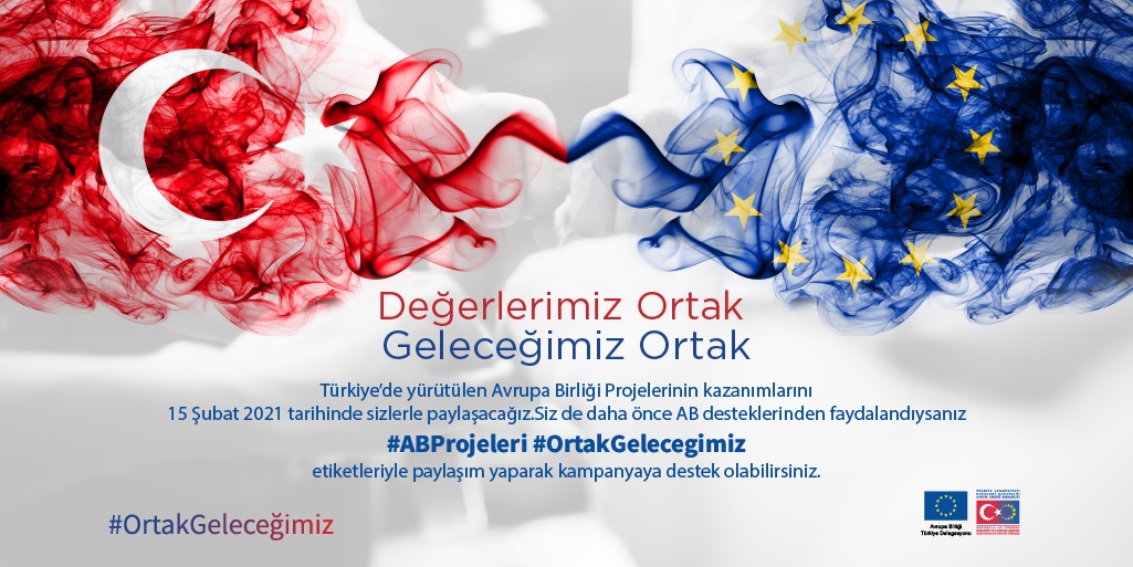 Türkiye'de yürütülen #AB Projelerinin kazanımlarını #15Şubat2021 tarihinde sizlerle paylaşacağız.Siz de AB desteklerinden faydalanmışsanız
#ABProjeleri #OrtakGeleceğimiz 
etiketleriyle paylaşım yaparak kampanyaya destek olabilirsiniz.
<a href="/sivilsektor/">Sivil Toplum Sektörü</a>
<a href="/ABBaskanligi/">T.C. Dışişleri Bakanlığı Avrupa Birliği Başkanlığı</a>
<a href="/bastonbeyaz/">Beyaz Baston Görme Engelliler Derneği</a>