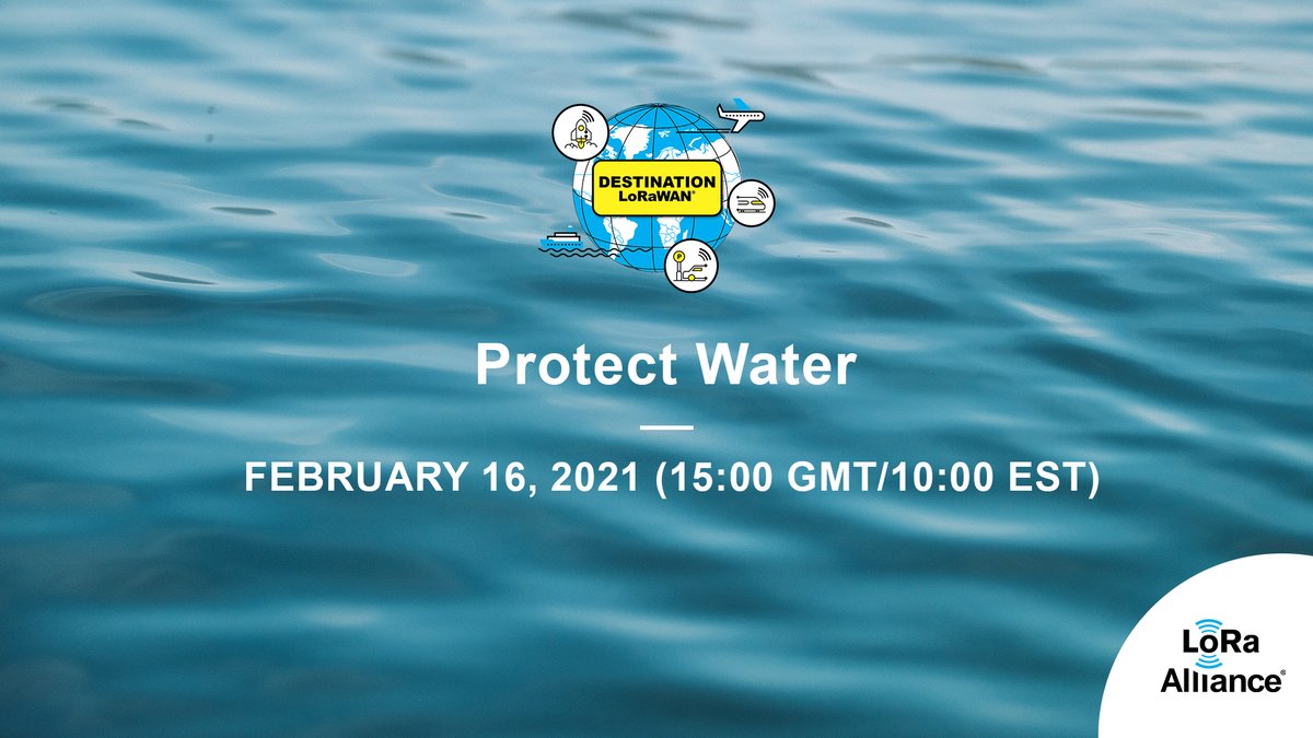 LoRaAlliance's tweet image. Next week! Join us for our next #DestinationLoRaWAN webcast airing on February 16! This webcast will be focusing on the various ways we can protect and save our water sources. To learn more and register, visit:  bit.ly/3t84vLw