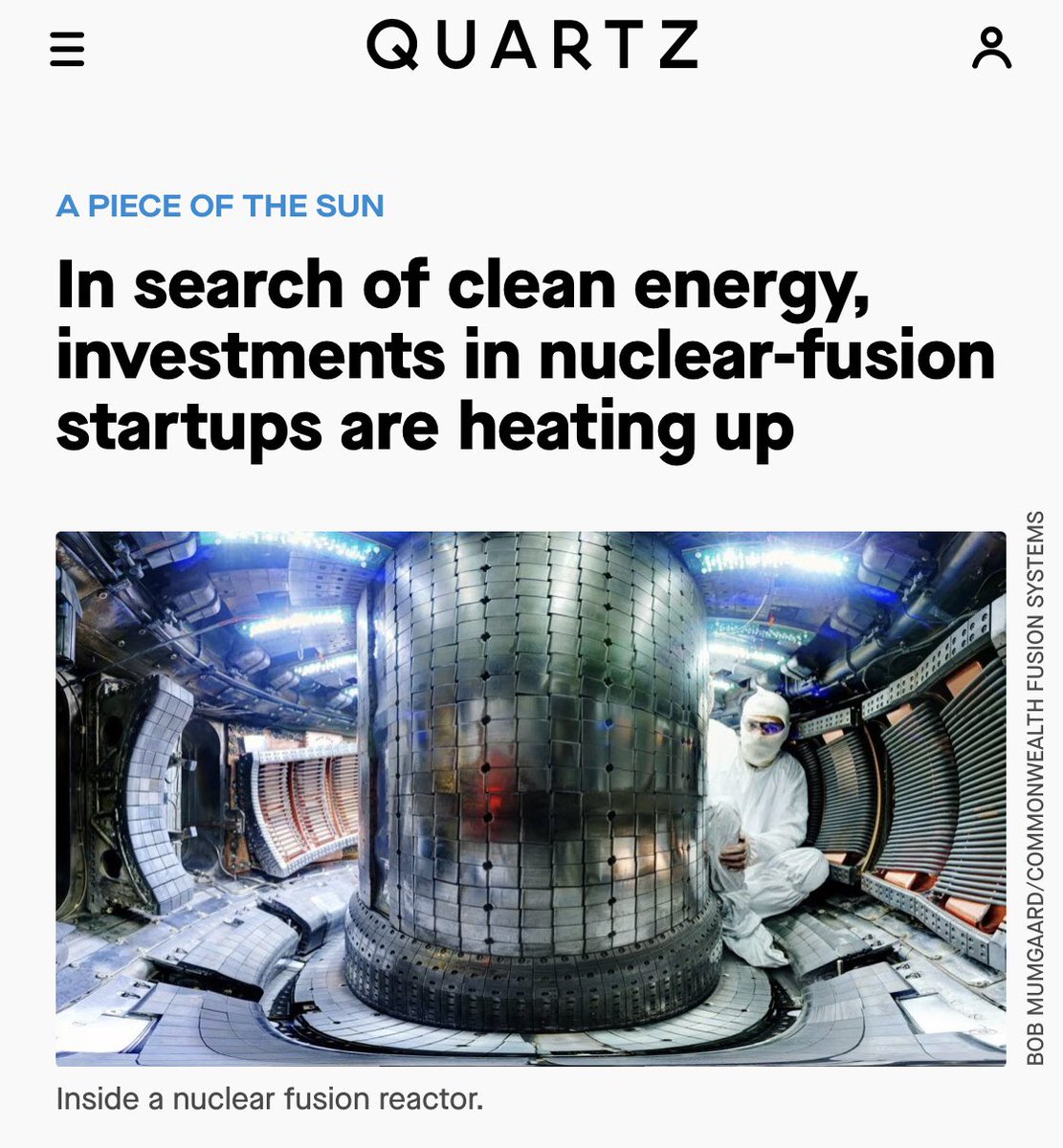 Best part is this realization isnt just confined to space industry. In addition to multiple space startups getting millions of dollars in funding after SpaceX’s success, the thought that private industry could do science projects better than gov spilled over into nuclear fusion.