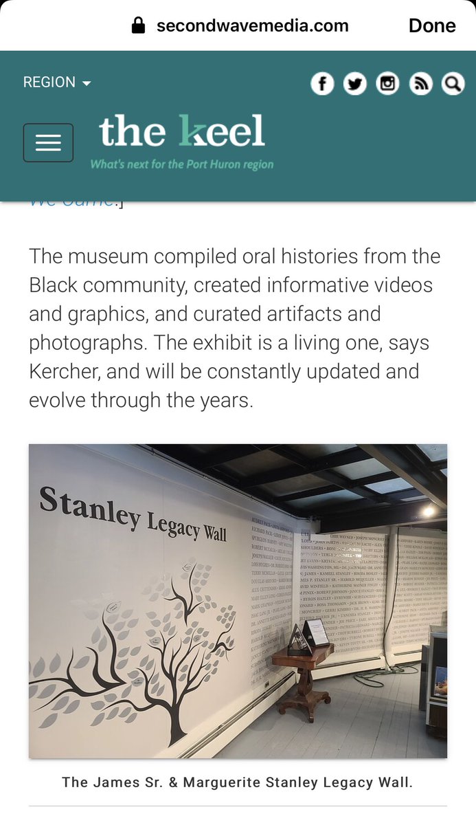 Substradamus's tweet photo. Honored to see my name here!  “From Whence We Came” Permanent Black history exhibit @PortHuronMuseum big thanks to @2ndwavekeelph and salute to the legacy of James Sr. &amp; Marguerite Stanley. Big thanks to my dude @Choze810 for showing me! full article here! https://t.co/eFRTQEuKsU https://t.co/g1kKle7mAH