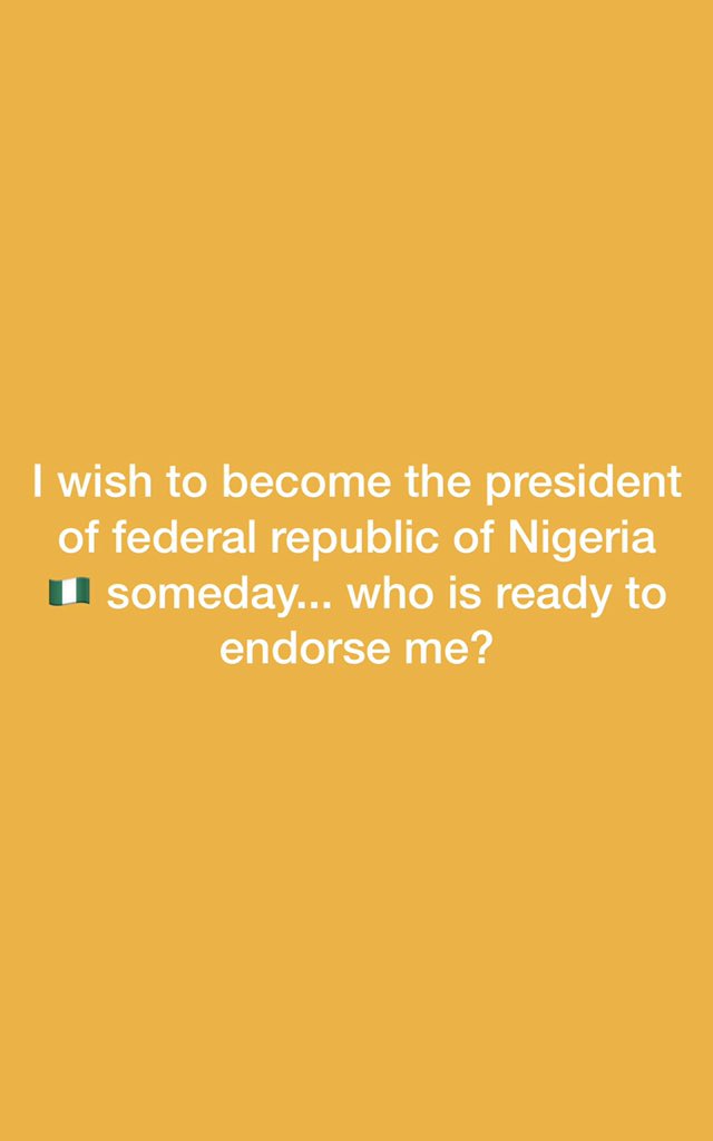We can make Nigeria the best country in the world,together we can 
#rapper #singer #songwriter  #socialmediainfluencer #Comedian #Actor #leaderofpeace.    #brandambassador