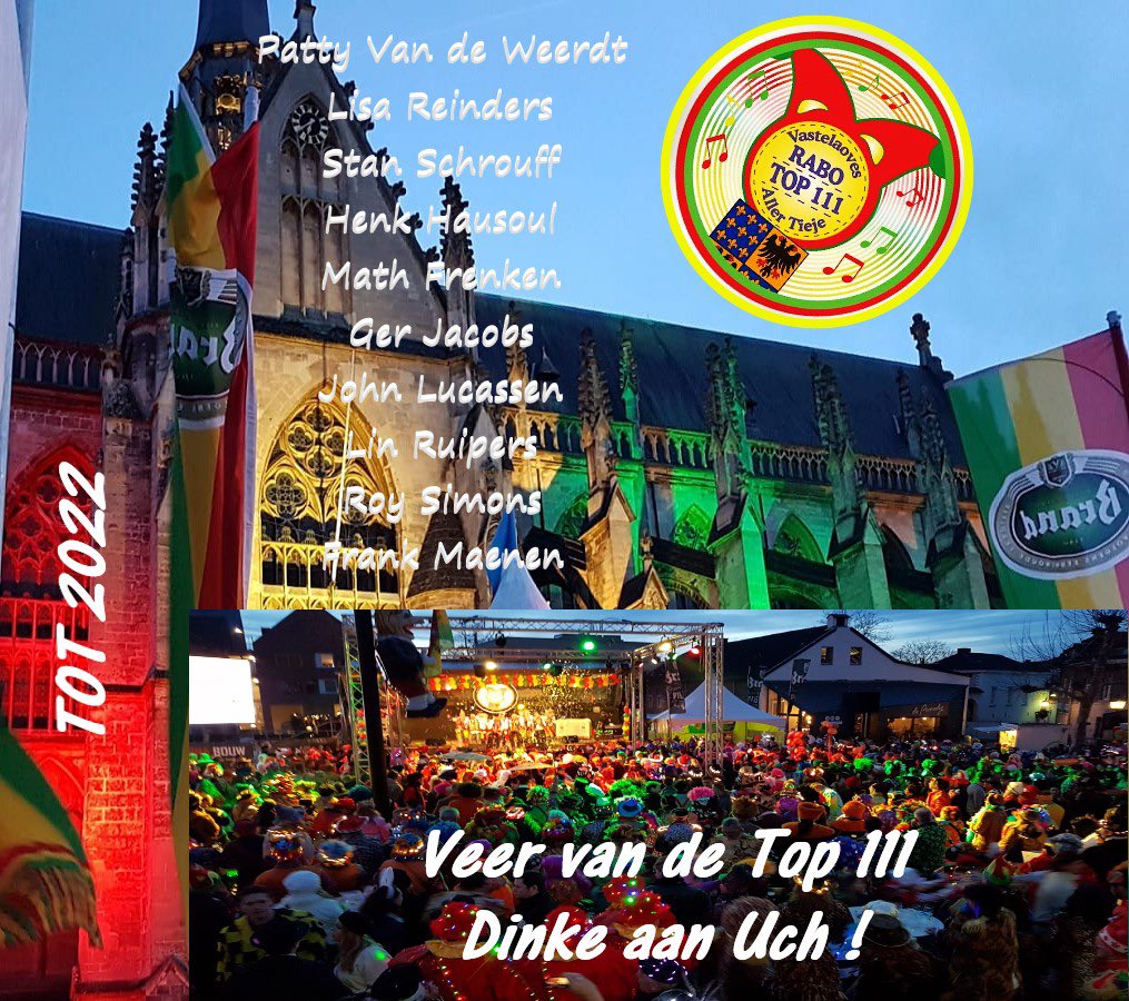 Top111AllerTiej's tweet photo. Veer dinke aan Uch. #top111 #tot2022 #blijfgezond #alaaf #limburg #meersje #vastelaovend #maakerwatmooisvan https://t.co/qzIMajGTHz