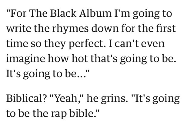 For his "last album," JAY-Z wanted to not have any features & also planned to write down all of the lyrics for the album.To this day, it’s his album with the most self-delivered lyrics.