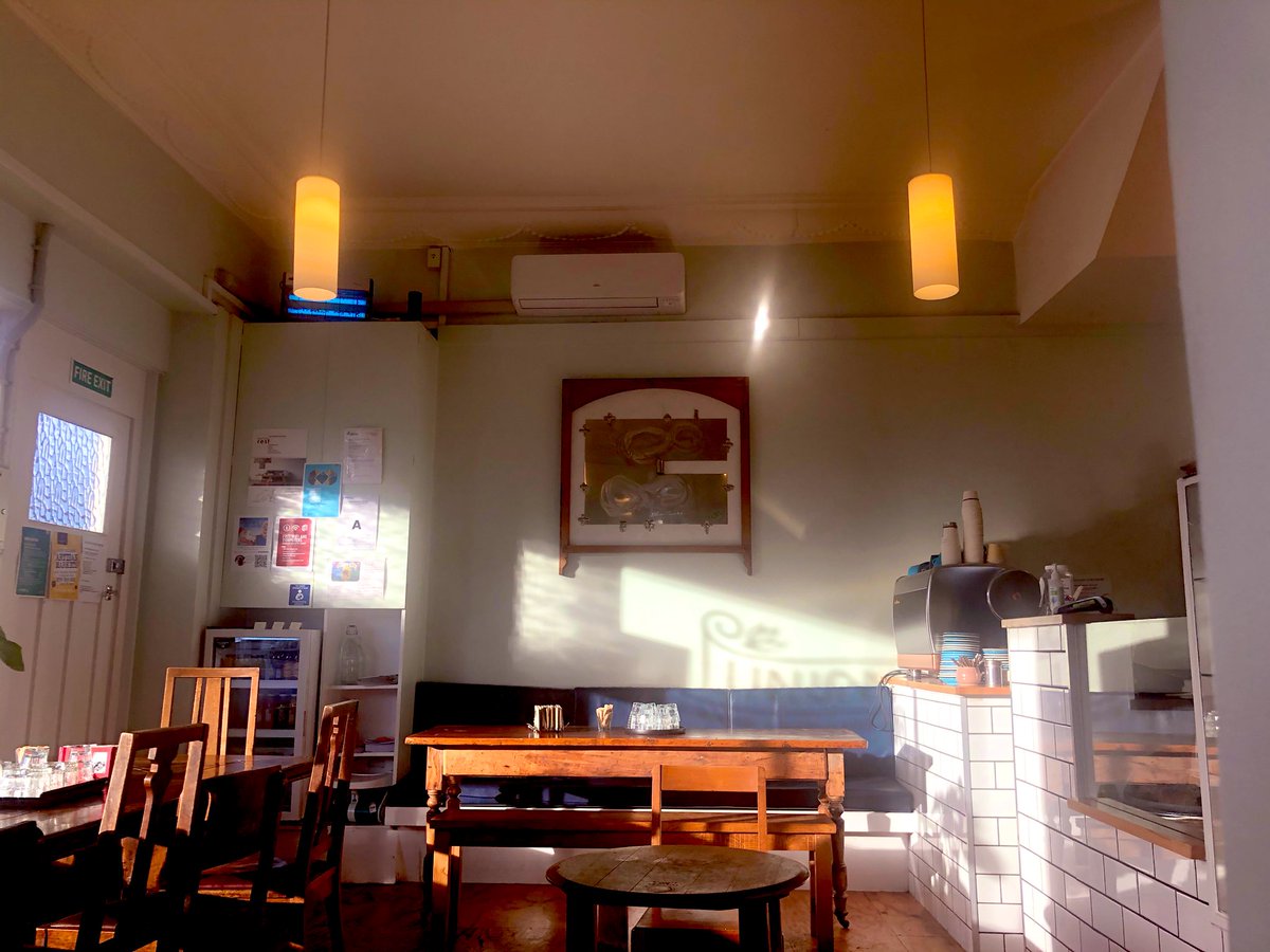 AngelaCuming's tweet photo. Love the Ralph Hotere our local cafe has on its wall. 💛 #portchalmers #unioncafe @Lovedunedin https://t.co/KAAyiuQn8H