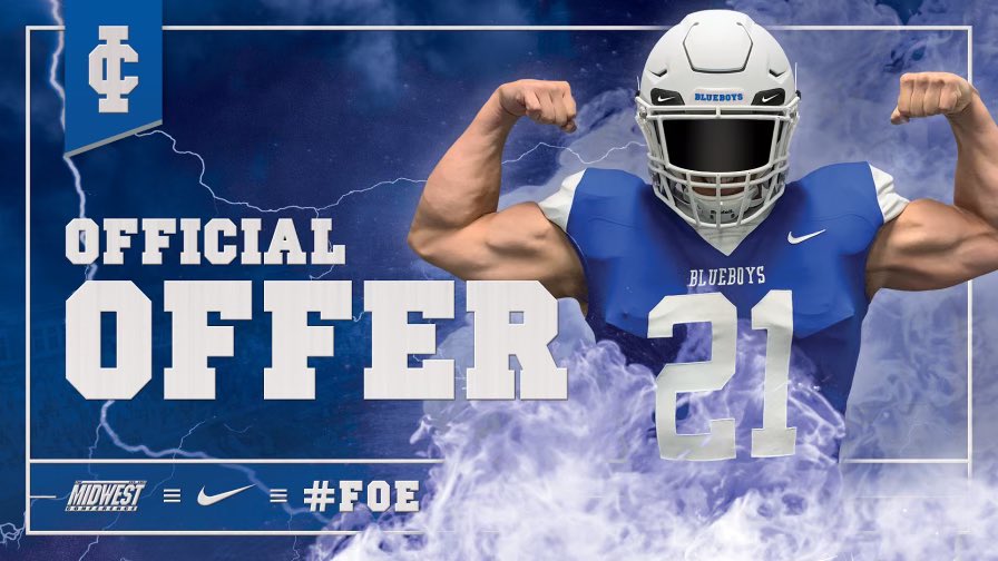D_Gethers's tweet photo. After a talk with @Coach_RReid ..blessed to receive my 5th offer from @IC_Football 🔵⚪️
 @mvbears @MVFootballBears @CoachJP4 https://t.co/tuUZDeH0C9