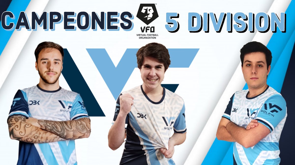#campeones 

El miércoles nos proclamamos matemáticamente y quedando 2 jornadas campeones de la 5 Division de VFO.

Ha sido un duro camino en el que nuestros lobos empezaron poco a poco engrasando la máquina y partido a partido lograron ser los mejores en la liga.

⬇️⬇️⬇️⬇️⬇️