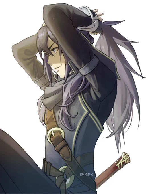 Lucina tying her hair #FireEmblem #FireEmblemAwakening 