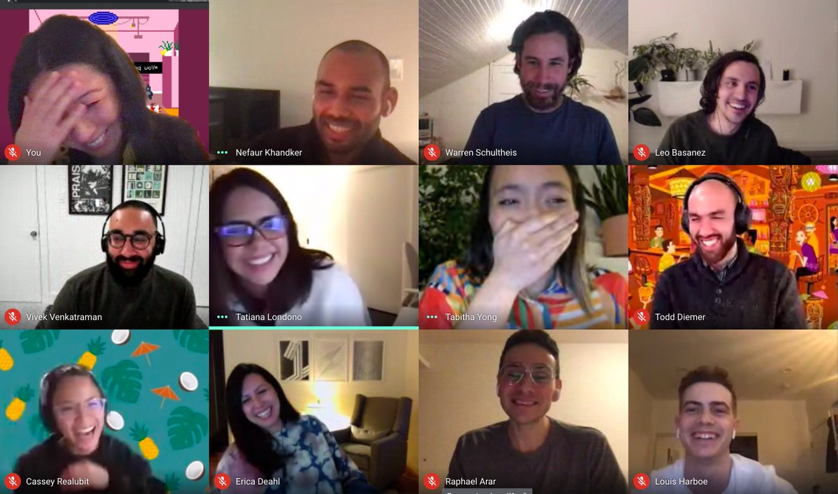 my old team hangs! major highlight of the week. 

i love these people 💖 what a crew. we built from solidarity so the team outlives the job

<a href="/Tatysalon/">Tatiana Salazar</a> <a href="/telogram/">tabitha yong</a> <a href="/edeahl/">Erica Deahl</a> <a href="/lalizlabeth/">elizabeth lin 🦄✨</a> <a href="/ToddDiemer/">Todd Diemer</a> <a href="/rarar/">Raphael Arar</a> <a href="/spiralstairs/">Louis Harboe</a> <a href="/VivekNotalive/">Vivek Venkatraman</a> <a href="/thinklb/">Leo Basañez</a> <a href="/sleeptest/">Warren</a> <a href="/nefaurk/">Nefaur Khandker</a> Cassey &amp; Maureen