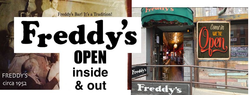 NOW open INSIDE ! Come & Get it 2pm everyday. #FreddysBar @freddysbrklyn #theother5th @parkslope5thave @pkslcivcouncil #brooklynlife @NewYorkPicks @TheStoopBK @SlopeNews #parkslope, #southslope, #brooklynbars