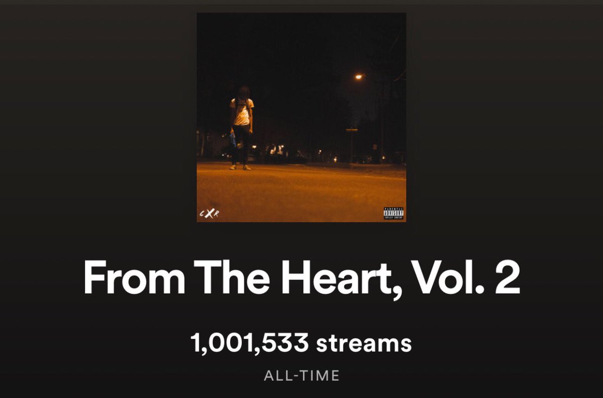 CXR (@crxssroadsmg) on Twitter photo .<a href="/Xchrispatrick/">Chris Patrick</a>’s “From the Heart, Vol. 2” has now surpassed 1 Million streams on Spotify. 🏆 .<a href="/Xchrispatrick/">Chris Patrick</a>’s “From the Heart, Vol. 2” has now surpassed 1 Million streams on Spotify. 🏆