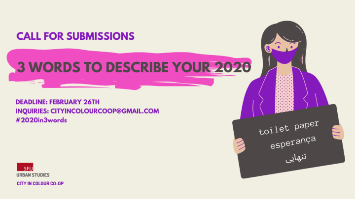 sfuurban's tweet photo. Contests Alert! Send a photo answering the question: what are three words to describe your 2020? Learn more: https://t.co/KgpGNkcLNw

#2020in3words https://t.co/wcpLqrfjUI