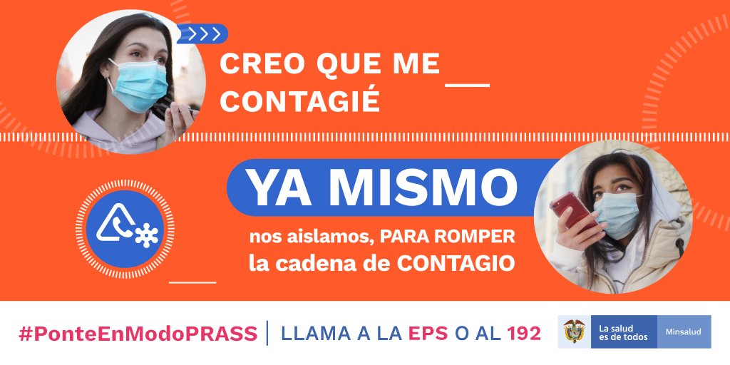 CaracolRadio's tweet photo. Si sospechas que estás contagiado, aíslate ya mismo y cuéntale a los que estuvieron contigo para que hagan lo mismo. #PonteEnModoPRASS, rompamos la cadena de contagio
Más información en https://t.co/H3lvzN1plY
#AliadosCaracol https://t.co/HHY4byAILe
