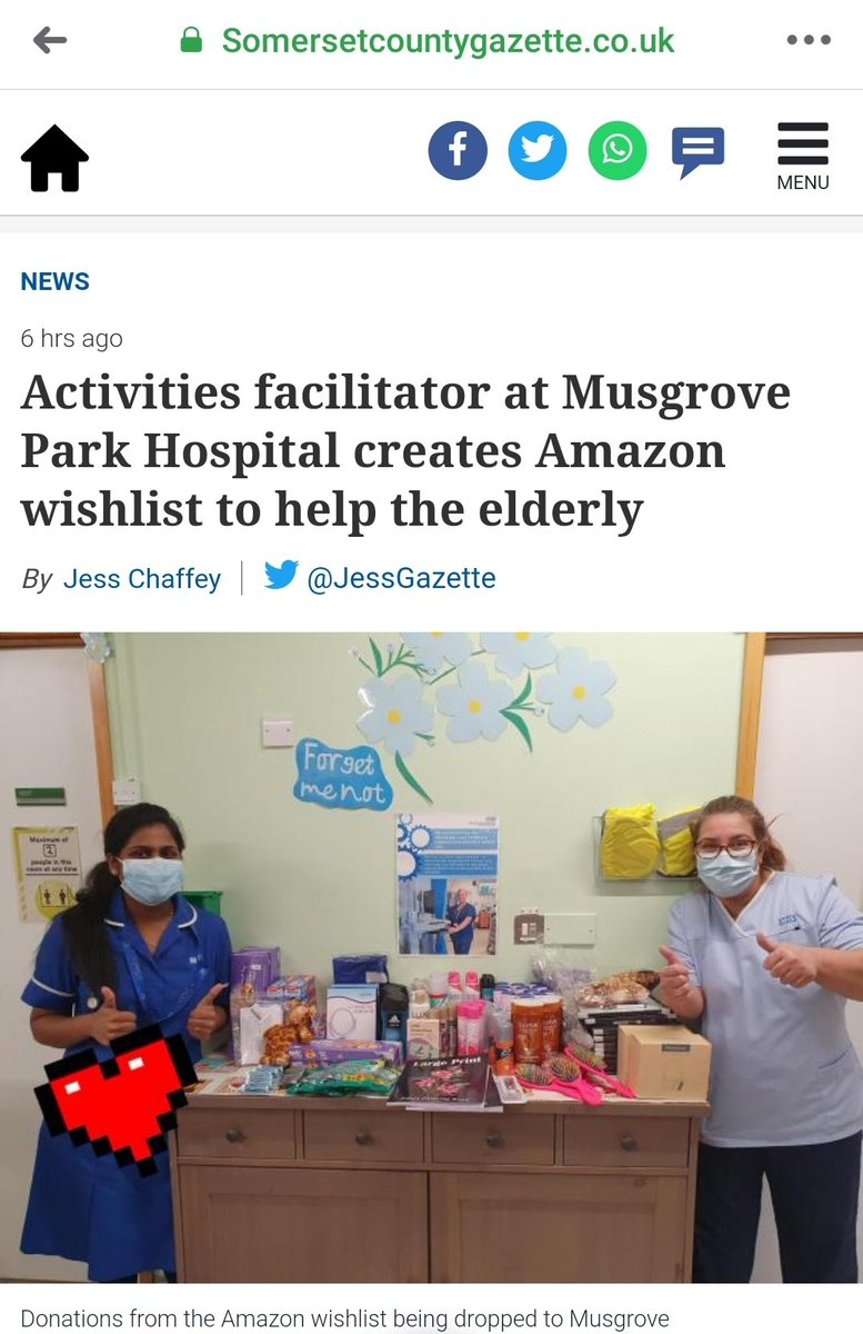 💕
facebook.com/82020889473191…

<a href="/SomersetFT/">Somerset NHS Foundation Trust</a> <a href="/BeckyFurzer/">Becky Furzer</a> #community #eldercare
