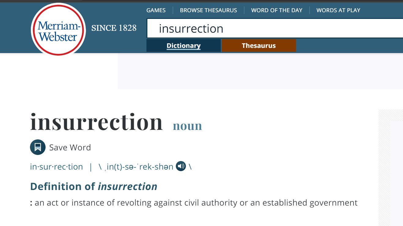 Only4rm On Twitter No Genius The Definition Of Insurrection Does Not Contain As A Premise That The Uprising Against The Established Government Succeed Brucecastor Impeachmenttrial Https T Co Ggntvbjfnl