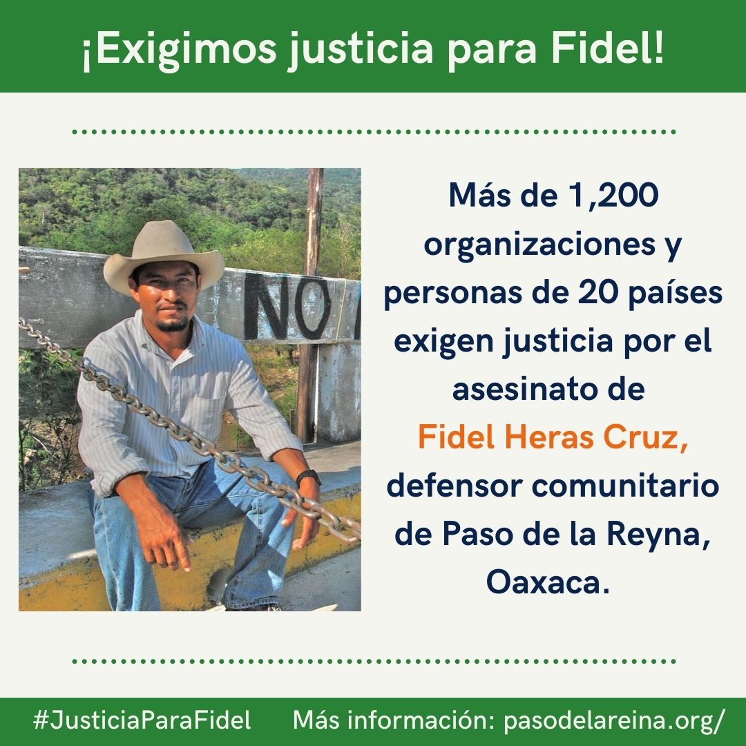 laminuta's tweet photo. #JusticiaParaFidel, defensor del Río Verde
A 20 días del asesinato del defensor comunitario Fidel Heras Cruz, en el municipio de Santiago Jamiltepec, no se han realizado detenciones ni se han implementado medidas cautelares para Paso de la Reyna #Oaxaca
https://t.co/Ra2LSkC6TF https://t.co/pxWlI1AbHU