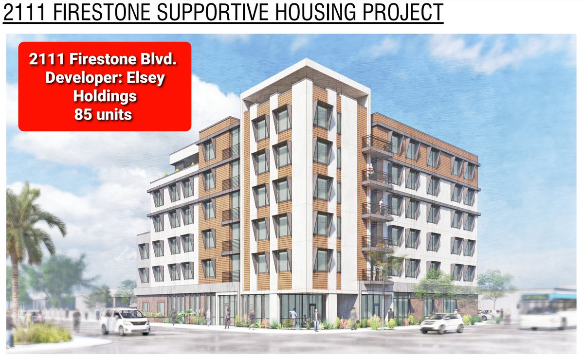 There are currently 8 of these apt complexes completed or in the works in Florence-Firestone. After witnessing how the Florence Library was displaced & the land was sold to developers w/o consideration for the community, we feel really skeptical about the incoming apt complexes.