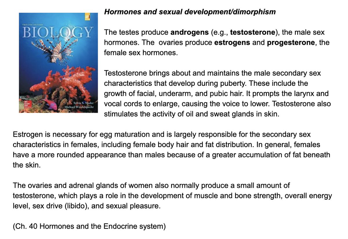 Today in a @projectbioversify training, we were tasked with evaluating an intro of hormones and sexual dimorphism in an intro bio textbook. Here is what we found, in terms of problems and solutions.