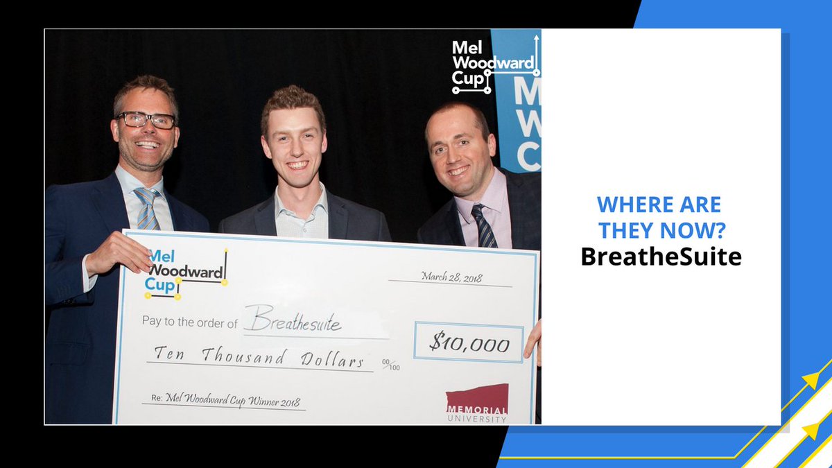 In 2018, <a href="/BreatheSuite/">BreatheSuite</a> took home $10,000 as one of the winners of the Mel Woodward Cup. 🏆 In just three years, they've raised $1.75 million in funding, hired 14 employees, and been named one of the three companies shaping Atlantic Canada's Medtech startup scene! 💊 🙌 #MWCRecap