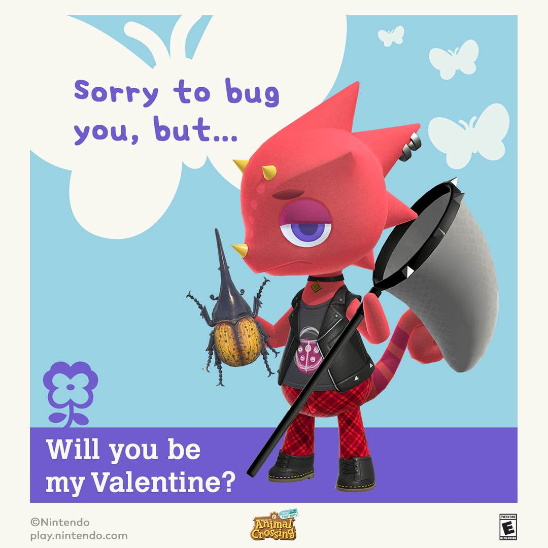 NintendoAmerica's tweet photo. #ValentinesDay is almost here! Make sure you’re ready with these #AnimalCrossing: New Horizons Valentine’s Day eCards. They’re perfect for sharing with your friends and loved ones! #ACNH

https://t.co/R0ex4kUfXW https://t.co/vnSiTUKcpj