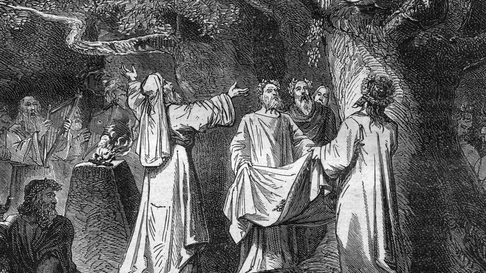 "'Temples of the Druids' were quiet, secluded areas, like clearings in woods and forests, & stone circles (Stonehenge)"(Historic)Caesar said Druids "have many discussions as touching the stars..(& about) powers of Immortal Gods."(Religious)Relates to Brendan11/15