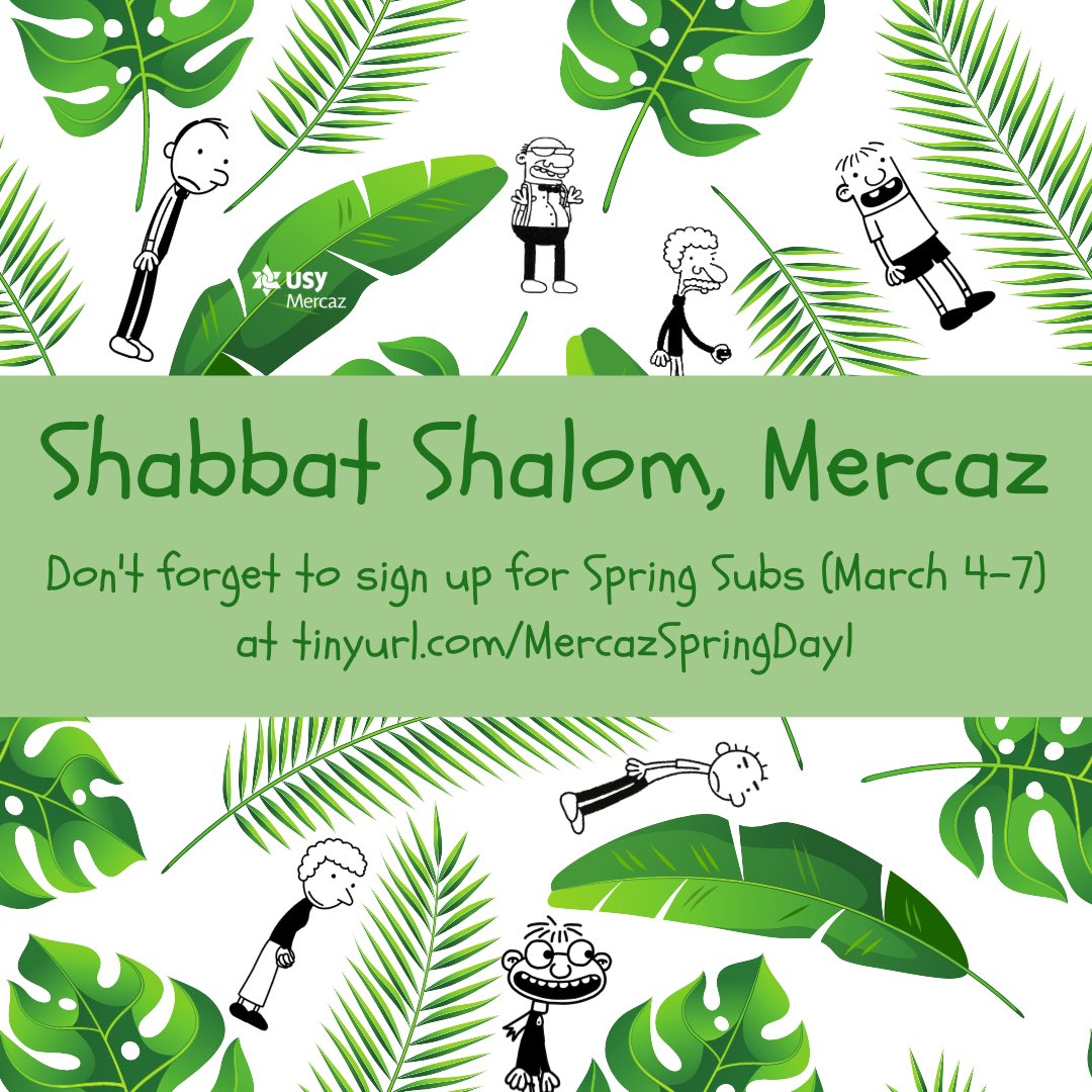 MercazUsy's tweet photo. Shabbat Shalom Mercaz! After you sign up for Spring Subs- share with your chapter's 5th - 8th graders about our upcoming HaNegev Kadima Convention  February 25-28. https://t.co/0qaidGqSpX